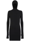Fendi Short Fitted Black Wool Dress In Black