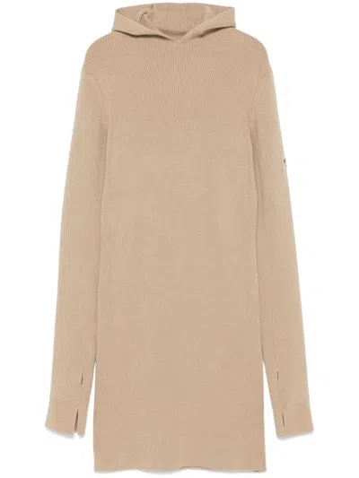 Fendi Short Fitted Dress With Hood In Neutral