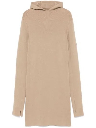 Fendi Short Fitted Dress With Hood In Neutral