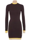 Fendi Short Fitted Pink Wool Dress