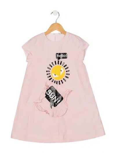 Pre-owned Fendi Kids' Short Sleeve Dress In Pink