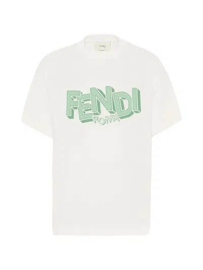 Fendi Kids' Short-sleeve Logo T-shirt In Multi