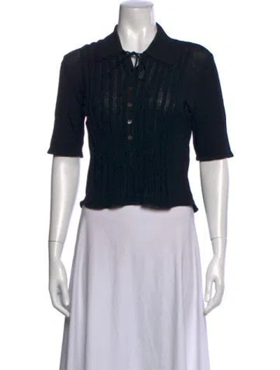 Pre-owned Fendi Short Sleeve Polo In Black