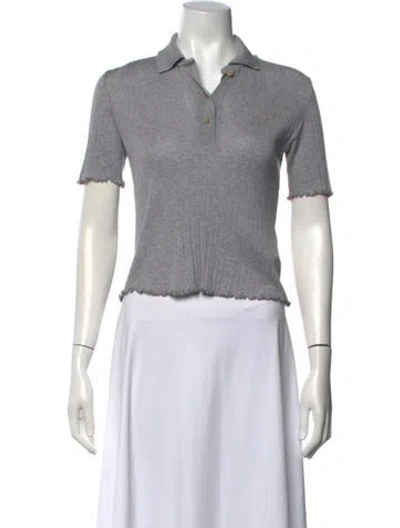 Pre-owned Fendi Short Sleeve Polo In Grey