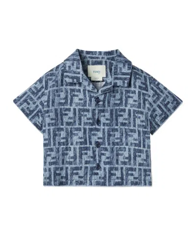 Fendi Short Sleeve Shirt In Blue