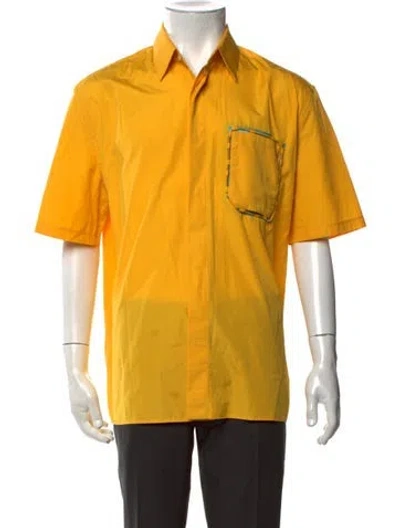 Pre-owned Fendi Short Sleeve Shirt In Yellow