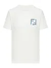 Fendi Logo Embroidered Crewneck T-shirt In Grey