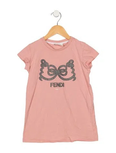 Pre-owned Fendi Kids' Short Sleeve T-shirt In Pink