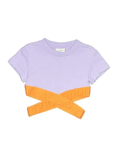 Pre-owned Fendi Kids' Short Sleeve T-shirt In Purple