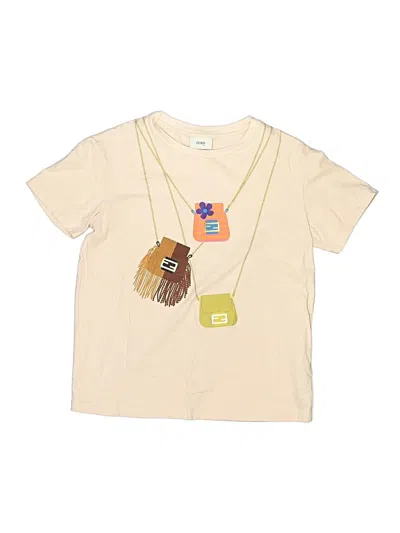 Pre-owned Fendi Kids' Short Sleeve T-shirt In Tan