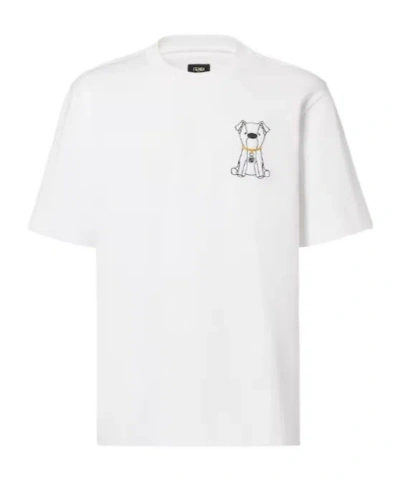 Fendi Short-sleeved Crew-neck T-shirt In White