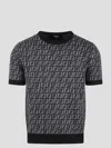 Fendi Ff Jacquard Short Sleeved Jumper