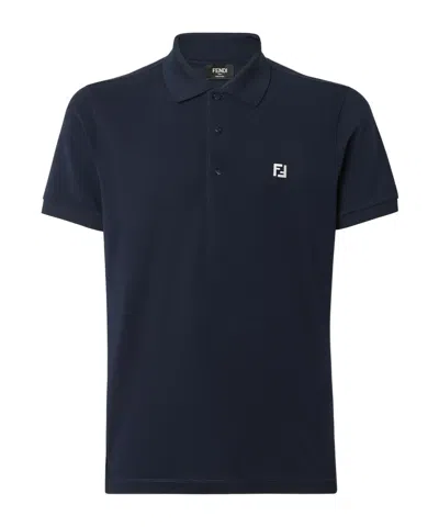 FENDI FENDI LOGO PLAQUE SHORT SLEEVED POLO SHIRT