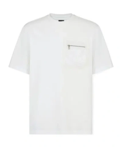 FENDI FENDI MONOGRAMMED POCKET CREWNECK T-SHIRT