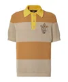 Fendi Logo Club Crest Ribbed Knit Polo T-shirt In Nude