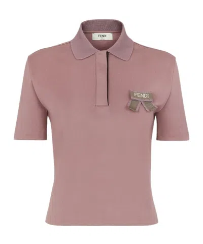 Fendi Short-sleeved Polo Shirt In Pink
