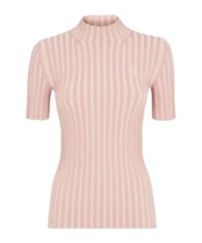 Fendi Short-sleeved Pullover In Nude