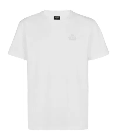 Fendi Short-sleeved Round Collar T-shirt In White