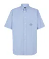 Fendi Embroidered-pocket Short-sleeve Shirt In Blue