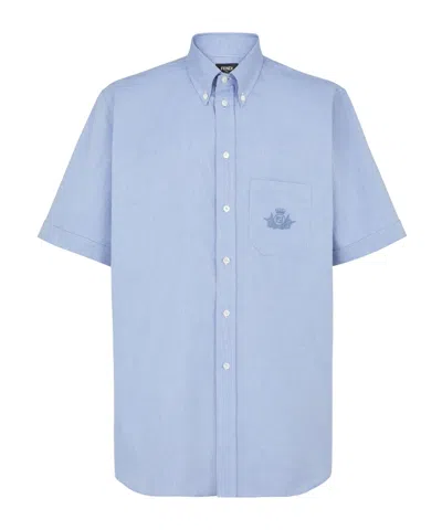 FENDI FENDI LOGO EMBROIDERED SHORT SLEEVED SHIRT