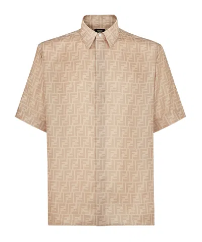 FENDI FENDI LOGO DETAILED SHORT SLEEVED SHIRT