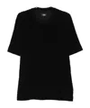 Fendi Textured Crew-neck T-shirt In Black