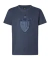 Fendi Crest Embroidered Crewneck T-shirt In Blue