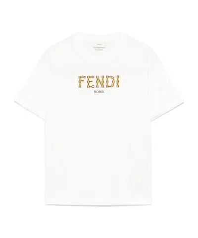 Fendi Kids' Short-sleeved T-shirt In White