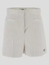 Fendi Short In Cotone E Seta Bianca