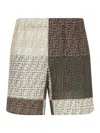 Fendi All-over Ff Print Panelled Bermuda Shorts