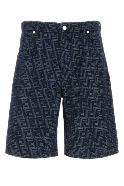 Fendi Short Jeans In Blue