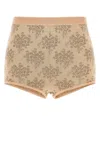 Fendi Viscose Shorts With Embroidered Floral Pattern In Neutral