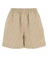 Fendi Women Ff Cotton And Linen Shorts In Multi