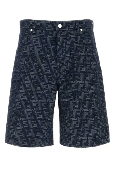 Fendi Short Jeans In Blue