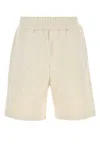 Fendi Cotton Bermuda Shorts With Back Pocket In Neutral