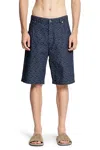 Fendi Men Jacquard Ff Logo Short Jeans In Blue