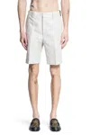 Fendi Ff Linen Tailored Shorts In Grey