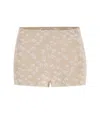 Fendi Floral Mini Shorts In Beige