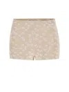 Fendi Floral Mini Shorts In Beige