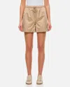 Fendi Technical Silk Shorts In Beige