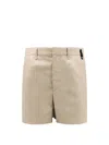 Fendi Virgin Wool Jojoba Shorts With 4 Pockets In Neutral