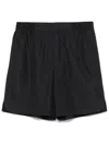 Fendi Black Cotton Bermuda Shorts Men In Black
