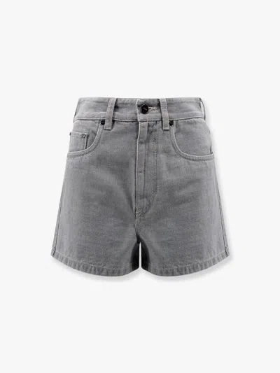 Fendi Denim Mini Shorts In Blue