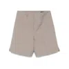 Fendi Beige Jacquard Bermuda Shorts With Topstitching In Brown