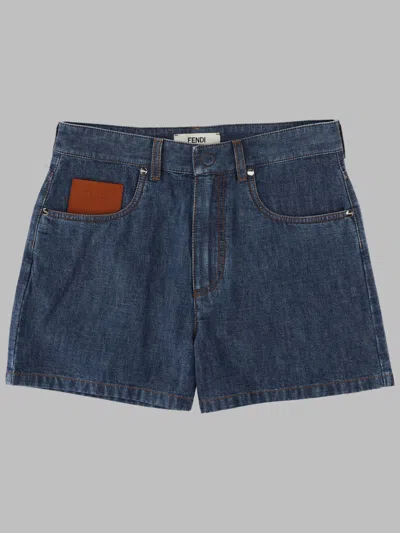 Fendi Shorts In Denim In Blue