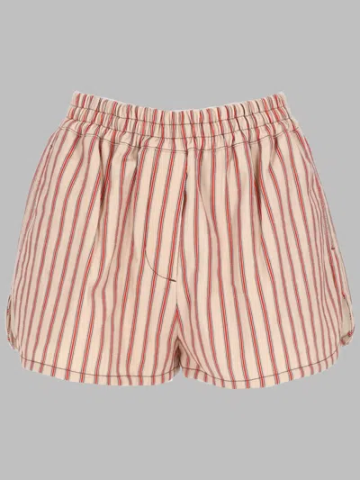 Fendi Shorts In Denim Ff A Righe In Neutral