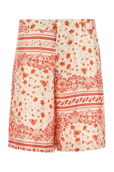 Fendi Floral Print High Waist Bermuda Shorts In Multi
