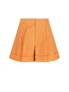 Fendi Orange Fleece Wool Shorts In Orange