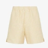 Fendi Men Jacquard Linen And Cotton Bermuda Shorts With All-over Ff Motif In Neutral