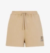 Fendi Sequin Embellished High-waisted Cotton Shorts In Beige
